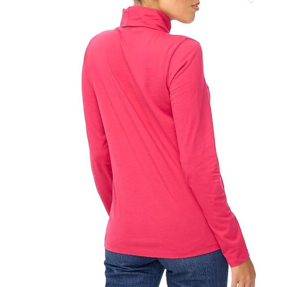 NWT J. Crew Scarlett Berry Pink Tissue Turtleneck - SIZE LARGE - Picture 3 of 11